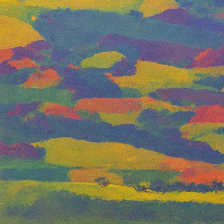 Image similar to rural landscape as contemplative and highly exciting abstract pieces with unobtrusive color tones.