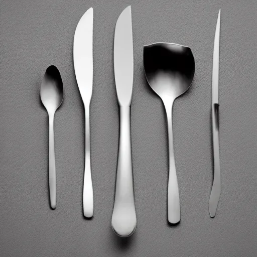 Prompt: silverware designed by dieter rams