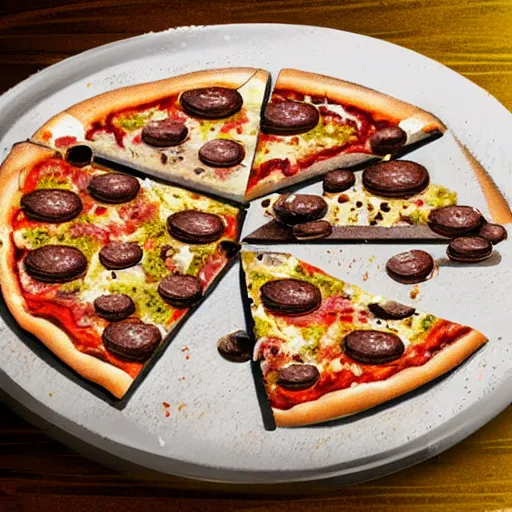 Image similar to a pizza covered in maggots and other insects. concept art illustration, hyper realistic, 4 k