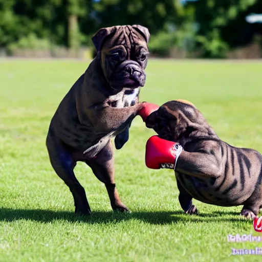 Image similar to brindle bullmastiff puppy boxing