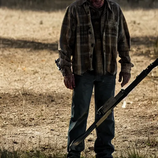 Prompt: Walter White in The Walking Dead 4k detail