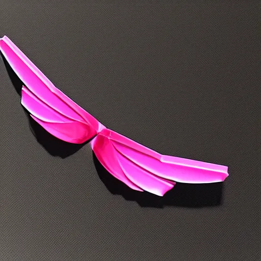 Image similar to a piece of 3 d pink dentures with wings, 4 k,