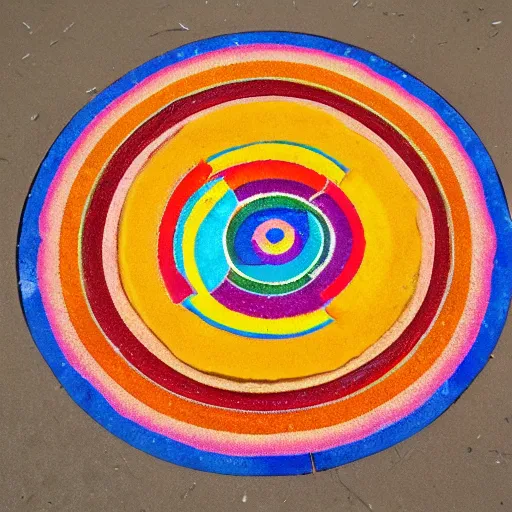 Prompt: sand mandala, primary colors -4