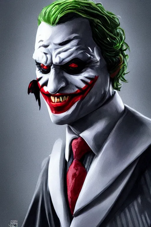 Image similar to Joker wearing vader's armor suit, full character, artstation, highly detailed, highly realistic