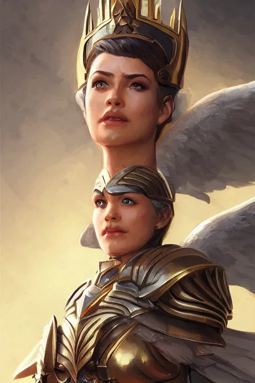 Image similar to amazon valkyrie athena, d & d, fantasy, portrait, highly detailed, headshot, digital painting, trending on artstation, concept art, sharp focus, illustration, art by artgerm and greg rutkowski and magali villeneuve