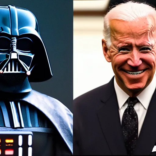 Prompt: darth vader and joe biden