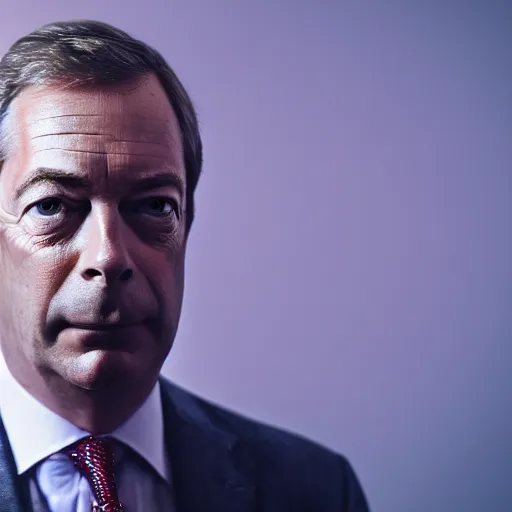 Prompt: Portrait of Nigel Farage in Gears of War, splash art, movie still, cinematic lighting, dramatic, octane render, long lens, shallow depth of field, bokeh, anamorphic lens flare, 8k, hyper detailed, 35mm film grain