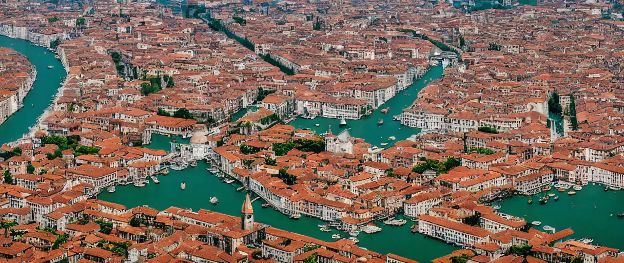 Prompt: Venice is made up of all ancient Chinese buildings. Aerial view. Highly detailed photo.