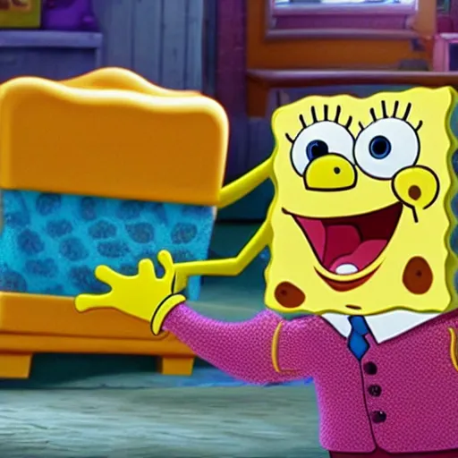 Image similar to spongebob in movie scene, 4 k, hdr, photorealistic, 4 k