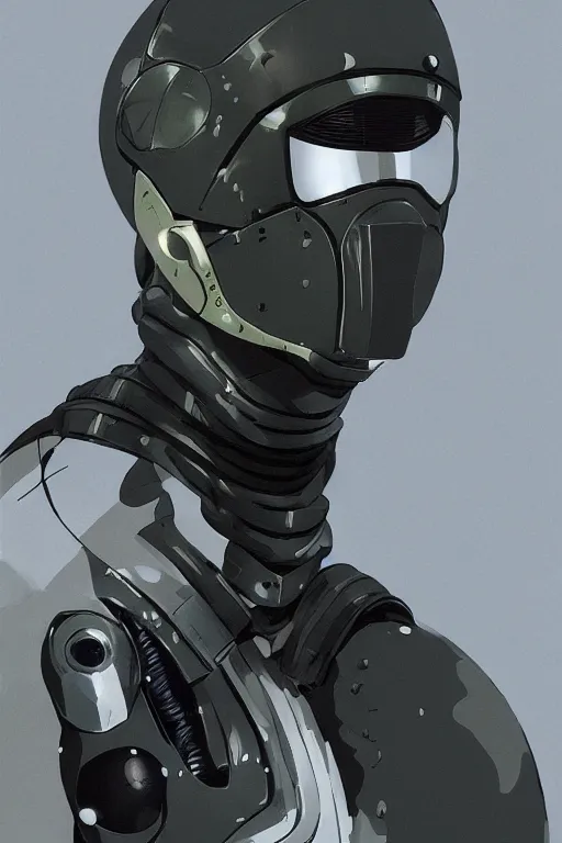 Image similar to robot ninja mask helmet metal gear solid training suit swat commando, aesthetic octane render, 8 k hd resolution, by ilya kuvshinov and cushart krentz and gilleard james, by carl warner and jim woodring, trending on artstation : 1. 5, sweet joy harmony color scheme