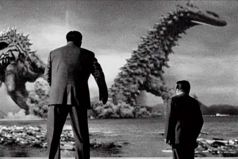 a filmstill of Kim Jong-il looking at Starro Kaiju | Stable Diffusion ...