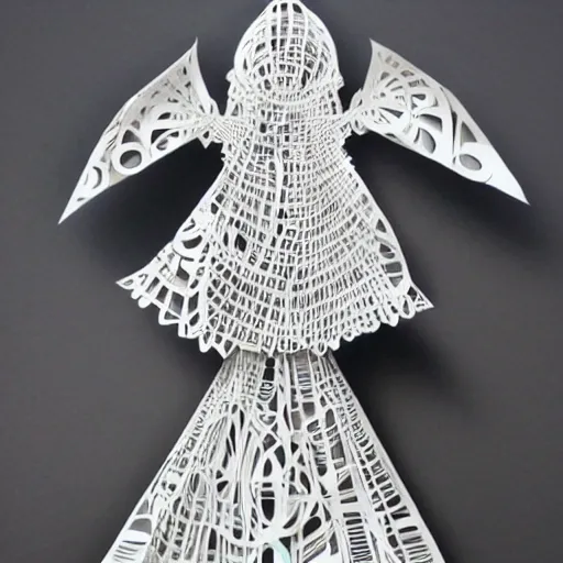 Image similar to cut paper sculpture of mary poppins