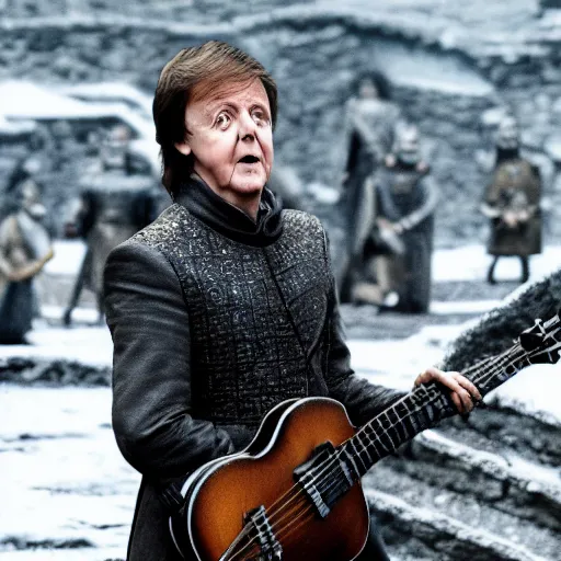 Prompt: Paul McCartney in Game of Thrones