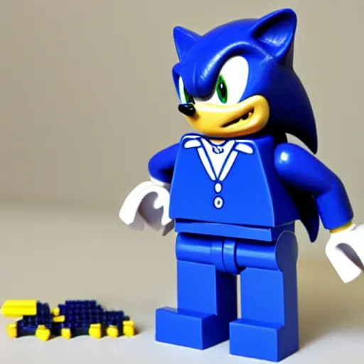 Image similar to sonic the hedgehog fbi chief lego set