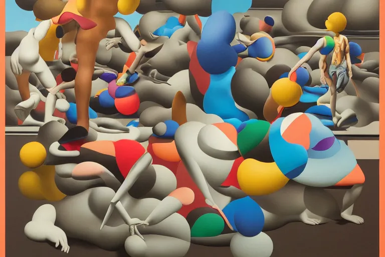 Prompt: y 2 k nike campaign by kaws, james jean and salvador dali and shusei nagaoka, oil on canvas, surrealism, neoclassicism, simple, renaissance, hyper realistic, cell shaded, 8 k