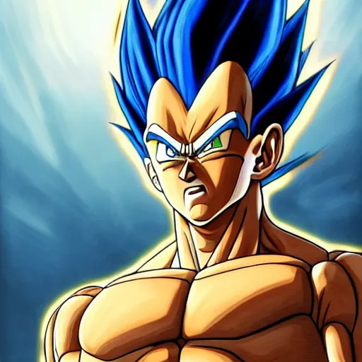 Image similar to clear portrait of vegeta, muscular appearance!!!, golden hour, cottagecore!!, background hyper detailed, character concept, full body, dynamic pose, intricate, elegant, highly detailed, digital painting, artstation, concept art, smooth, sharp focus, illustration, art by artgerm and greg rutkowski and alphonse mucha