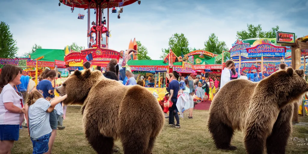 Image similar to fair rides petting zoo grizzly focus photography