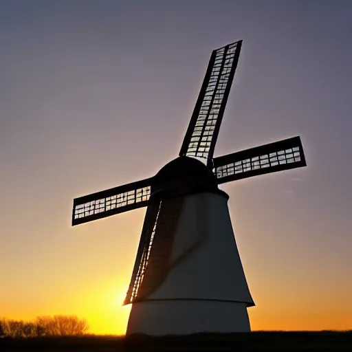 Image similar to Chesterton Windmill in the sunset with sunrays shining through it's sails