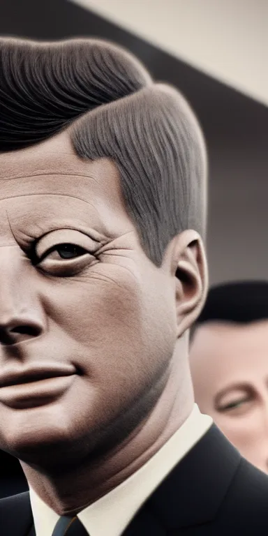 Prompt: a photorealistic detailed portrait of john f kennedy, raytracing, 8k, octane render, vivid, beautiful, hyperrealism”