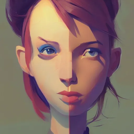 Image similar to face icon stylized minimalist megan man x, loftis, cory behance hd by jesper ejsing, by rhads, makoto shinkai and lois van baarle, ilya kuvshinov, rossdraws global illumination