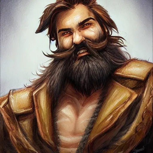 Prompt: a man with a beard, drawn by Tony sart