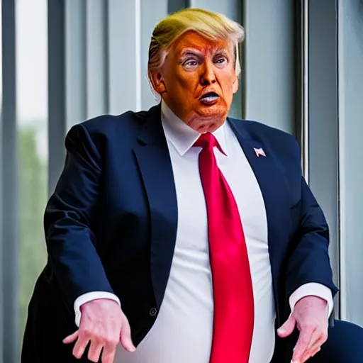 Image similar to Obese Donald Trump, XF IQ4, 150MP, 50mm, F1.4, ISO 200, 1/160s, natural light