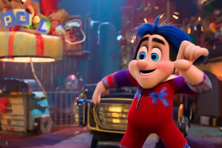 Image similar to timothee chalamet plays ralph in the live action adaptation of disney's wreck - it ralph, red weapon 8 k s 3 5, cooke anamorphic / i lenses, highly detailed, cinematic lighting