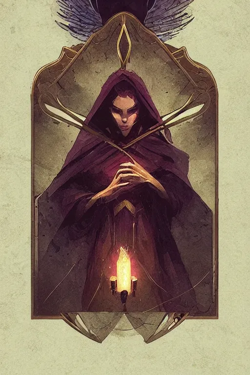 Prompt: tarot card, digital art, in the style of greg rutkowski, trending on artstation