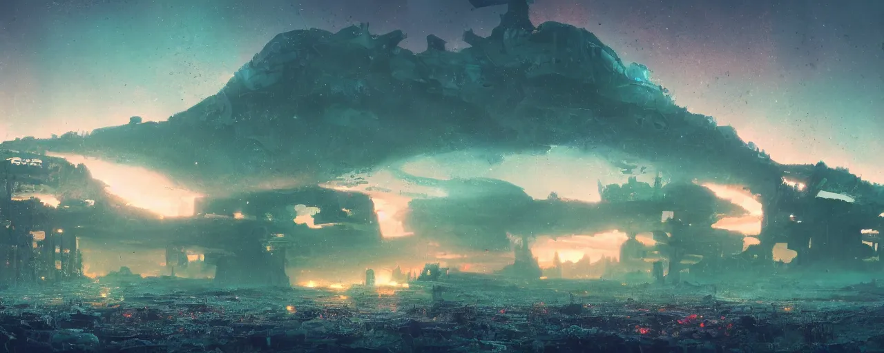 Prompt: ” otherwordly depressing landscape radioactive desolate wasteland, [ cinematic, detailed, epic, widescreen, opening, establishing, mattepainting, photorealistic, realistic textures, octane render, art by paul lehr ] ”