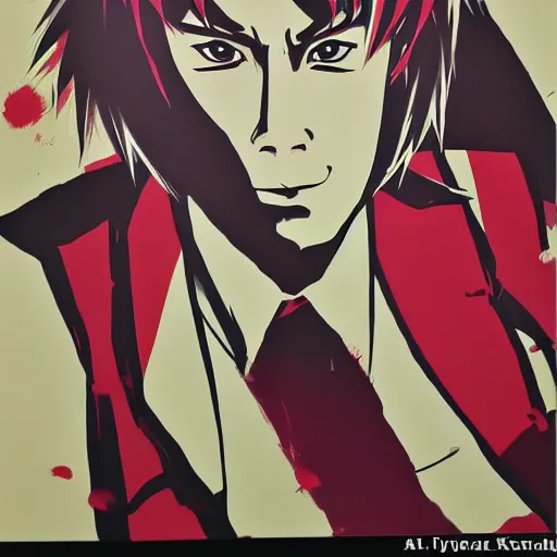 Prompt: Painting of Kiryu Kazuma. Art by Andy Warhol. Extremely detailed. 4K.