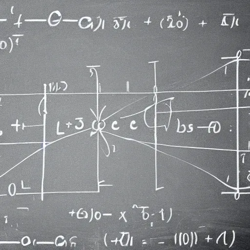 Image similar to the equation from the theory of all and functioning quantistic gravity theorem, written on a blackboard