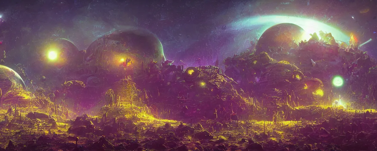 Image similar to ” planet and moons made of bones and lasers, [ shards, facets, by paul lehr, cinematic, detailed, epic, widescreen, opening, establishing, mattepainting, photorealistic, realistic textures, octane render ] ”