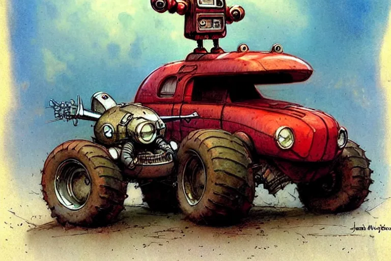 Prompt: adventurer ( ( ( ( ( 1 9 5 0 s retro future robot android mouse rv monster truck house robot. muted colors. ) ) ) ) ) by jean baptiste monge!!!!!!!!!!!!!!!!!!!!!!!!! chrome red