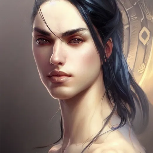 Prompt: beautiful, strong, mixed race, male, face, head shot, fantasy, highly detailed, digital painting, artstation, concept art, smooth, sharp focus, illustration, art by artgerm and greg rutkowski and alphonse mucha