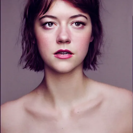 Image similar to a masterpiece portrait photo of a beautiful young woman who looks like a manic pixie dream girl mary elizabeth winstead, symmetrical face