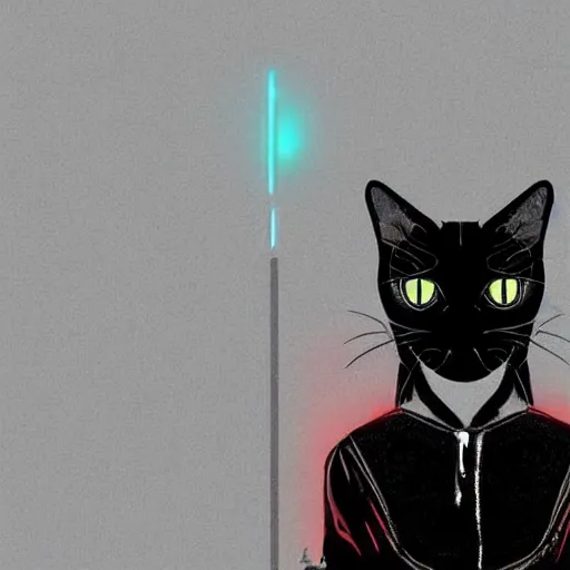 Image similar to cyberpunk cat