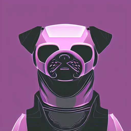 Image similar to cyberpunk dog, digital art