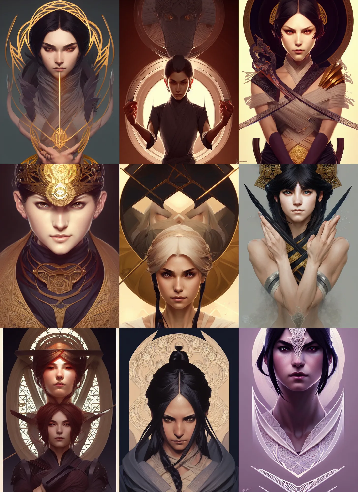 Prompt: symmetry!! rpg portrait of a ninja, intricate, elegant, highly detailed, digital painting, artstation, concept art, smooth, sharp focus, illustration, art by artgerm and greg rutkowski and alphonse mucha, 8 k