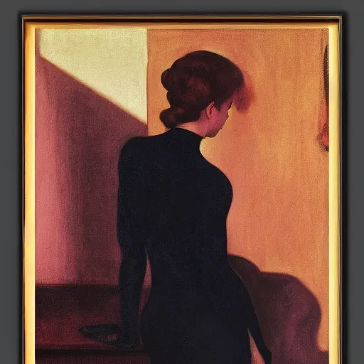 Image similar to close up of a girl and a giant black spider, film still by edward hopper, by Pontormo, by klimt, art noveau, highly detailed, strong lights, liminal, eerie, Bright pastel colors,