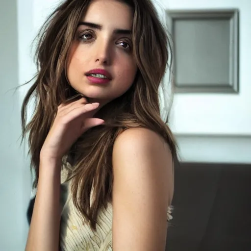 Image similar to ana de armas flirting with the camera,