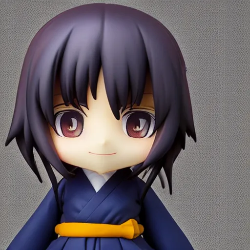 Prompt: character face portrait of a singular kawaii chibi in the sytle of kyoto animation, in simple background, nendoroid eyes, toon shader, anime waifu, ukiyoe