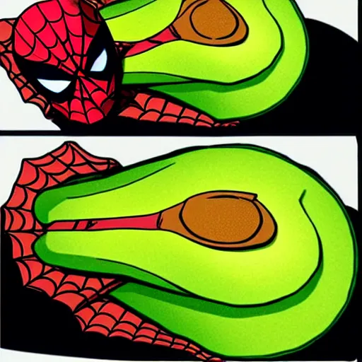 Image similar to spiderman avacado