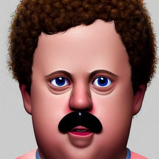 Image similar to the lovechild of paul blart and napoleon dynamite, realistic, hyperrealistic, 8 k resolution, hd quality, very detailed, highly detailed, intricate details, very realistic, trending on artstation, really realistic, very realistic, headshot, head in frame