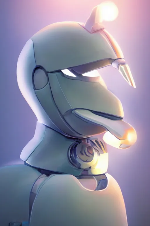 Prompt: robot duck concept portrait, detailed, sharp focus, pastel, intricate, realistic, smooth, volumetric lighting, digital painting, by miyazaki