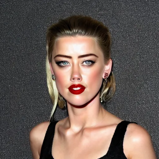 Image similar to a gourd shaped to look like the face of amber heard intercross hybrid mix