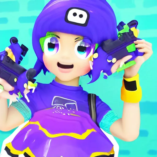 Image similar to portrait of a splatoon idol