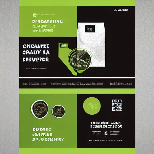 Image similar to square shaped flyer design for a coffee bean roasting company, layout design, black and green colour palette, template layout