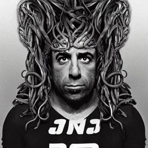 Image similar to joe rogan as medusa