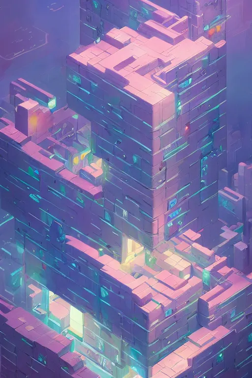 Image similar to Isometric cosmic building, by Jesper Ejsing, RHADS, Makoto Shinkai and Lois van baarle, ilya kuvshinov, rossdraws global illumination