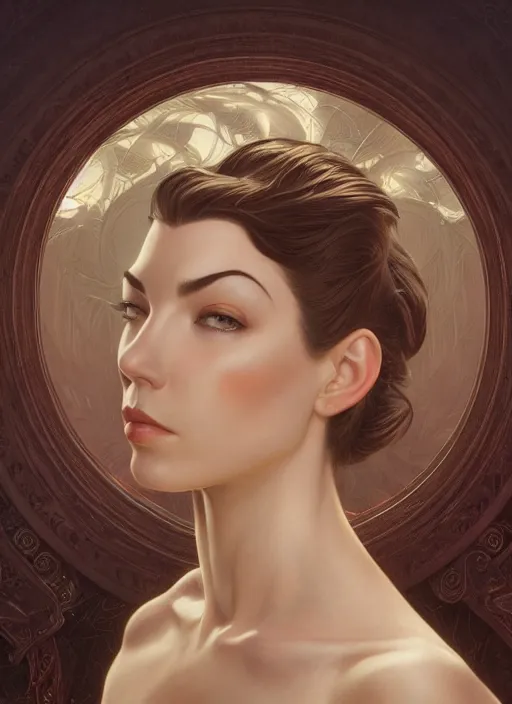 Image similar to symmetry!! chrysta bell, male, machine parts embedded into face, intricate, elegant, highly detailed, digital painting, artstation, concept art, smooth, sharp focus, illustration, art by artgerm and greg rutkowski and alphonse mucha, 8 k